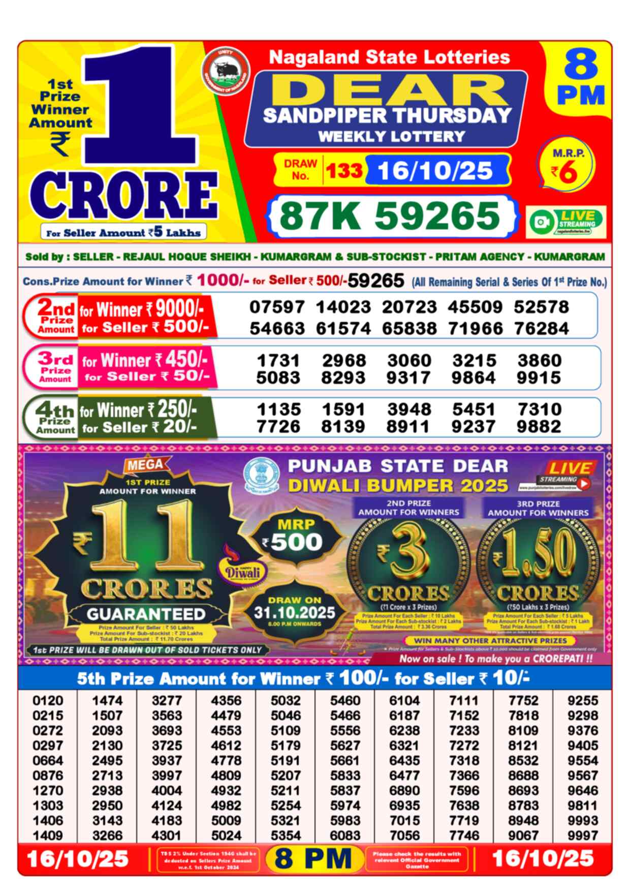 Lottery Result 8PM