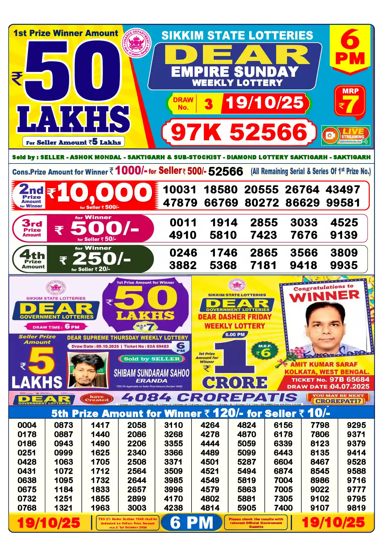 Lottery Result 6PM