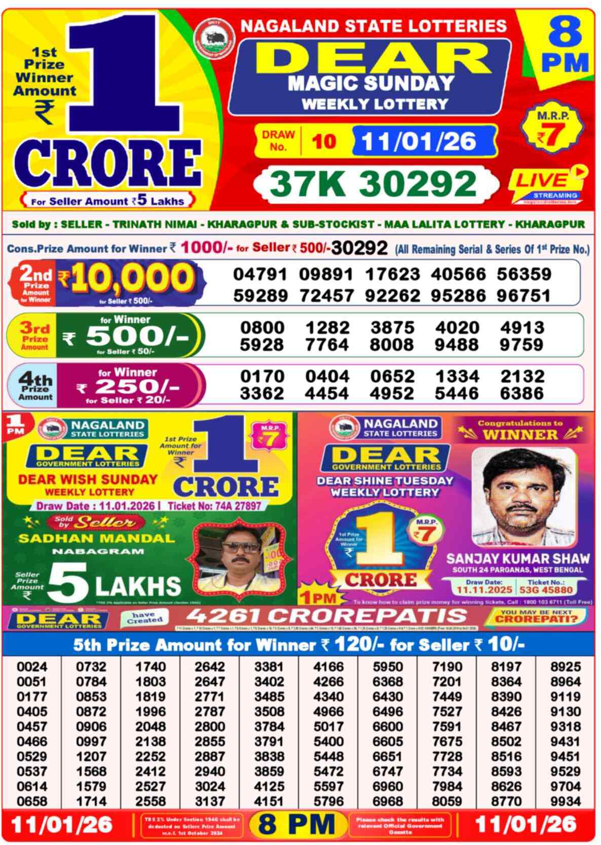Lottery Result 8PM