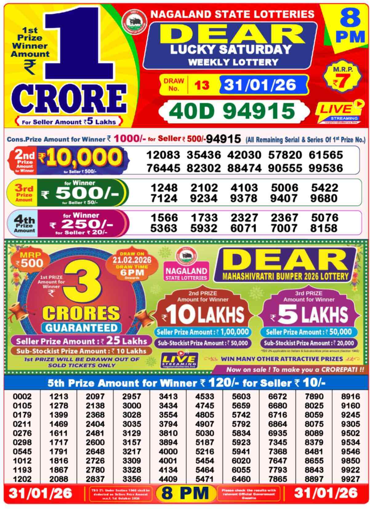 Lottery Result 8PM