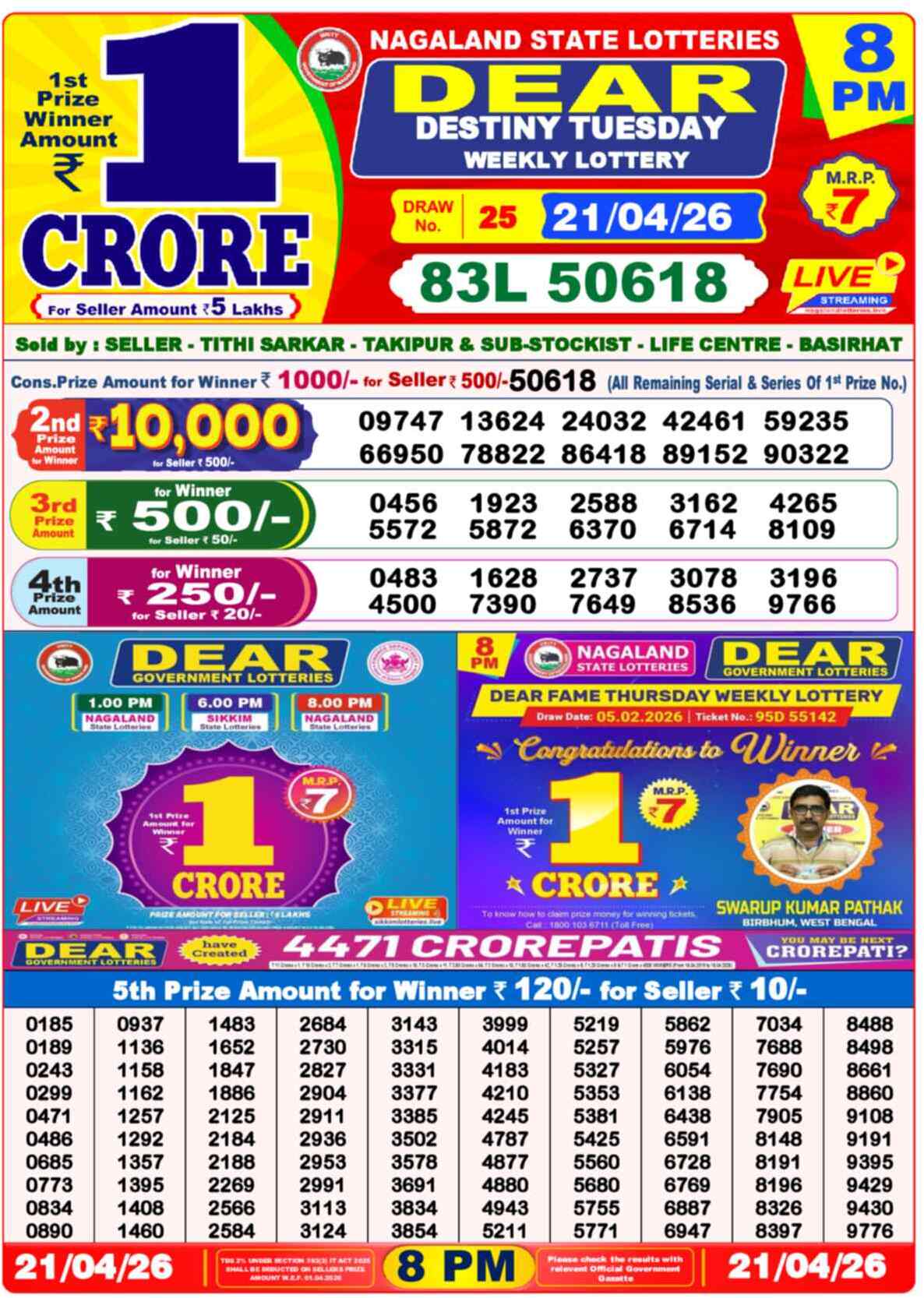 Lottery Result 8PM