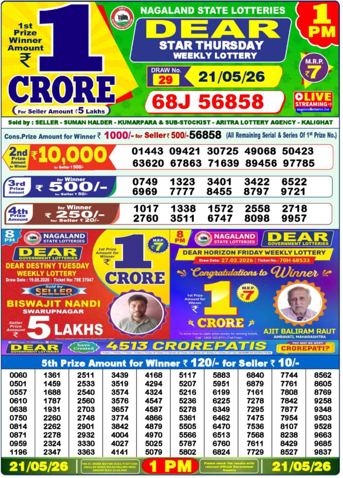 Lottery Result 1PM