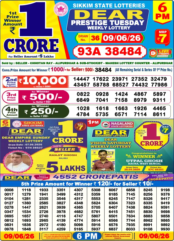 Lottery Result 6PM