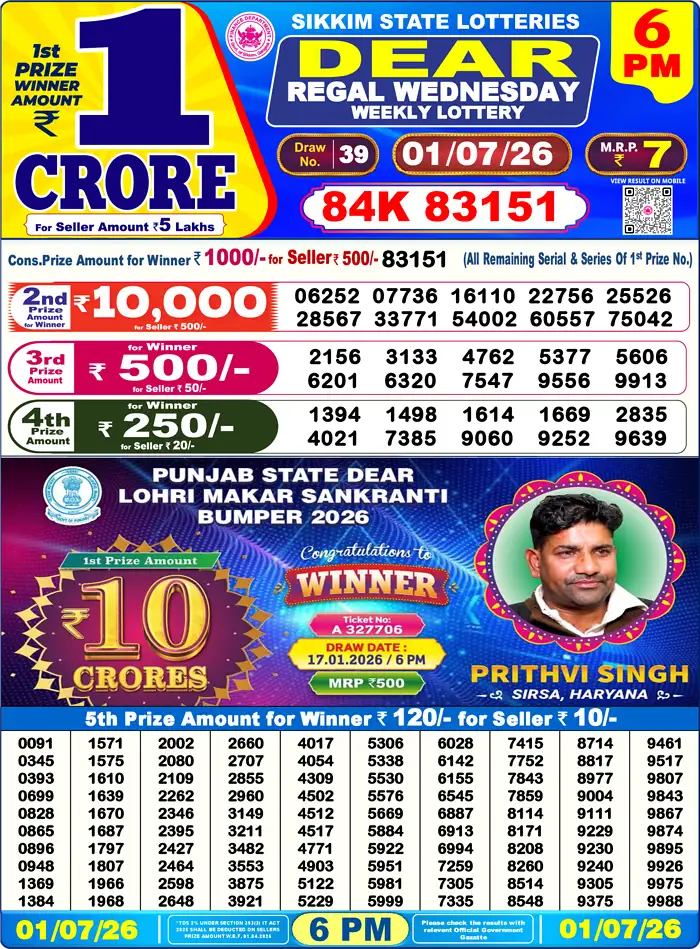 Lottery Result 6PM