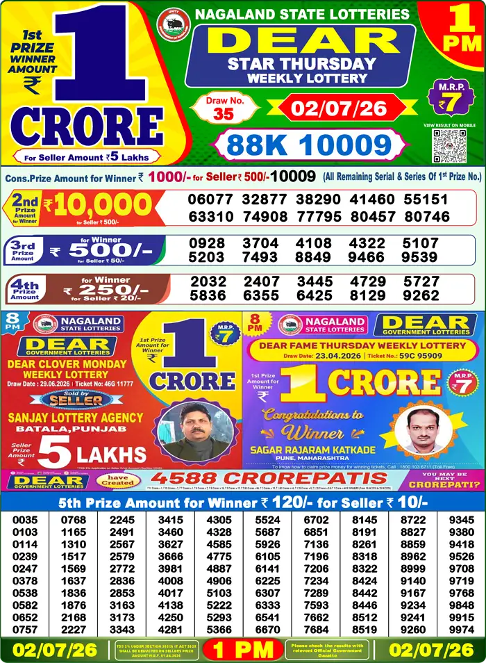Lottery Result 1PM