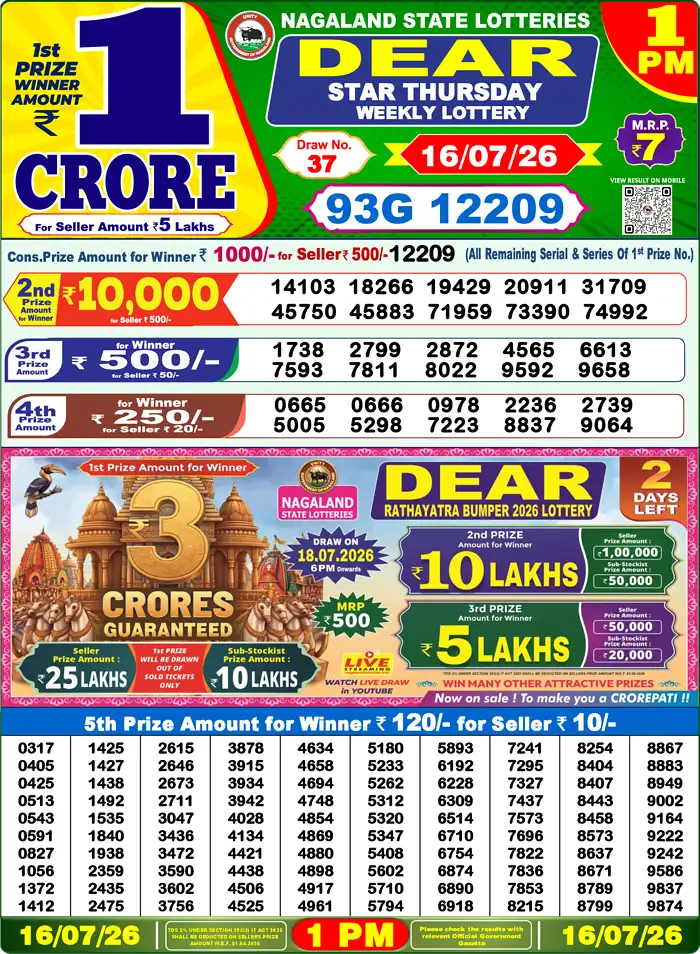 Lottery Result 1PM
