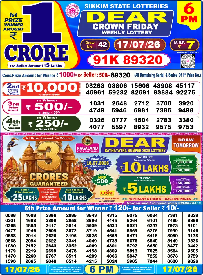 Lottery Result 6PM