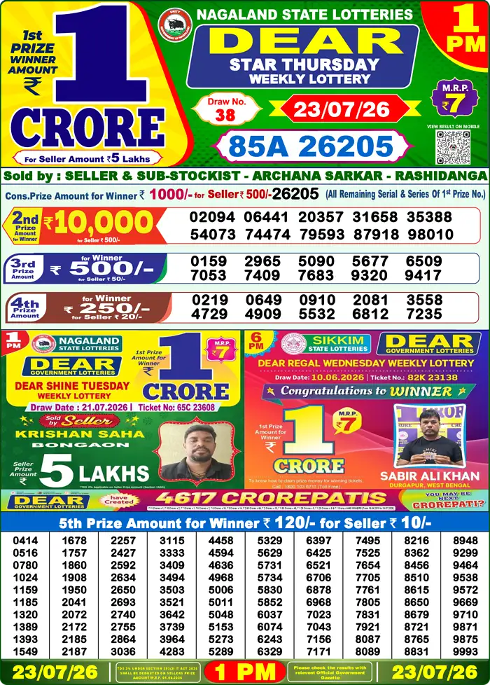Lottery Result 1PM