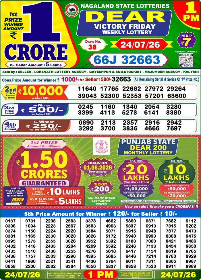 Lottery Result 1PM