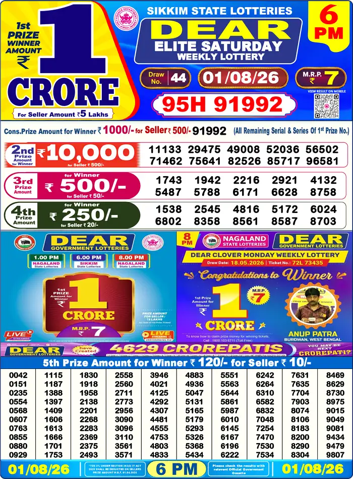 Lottery Result 6PM