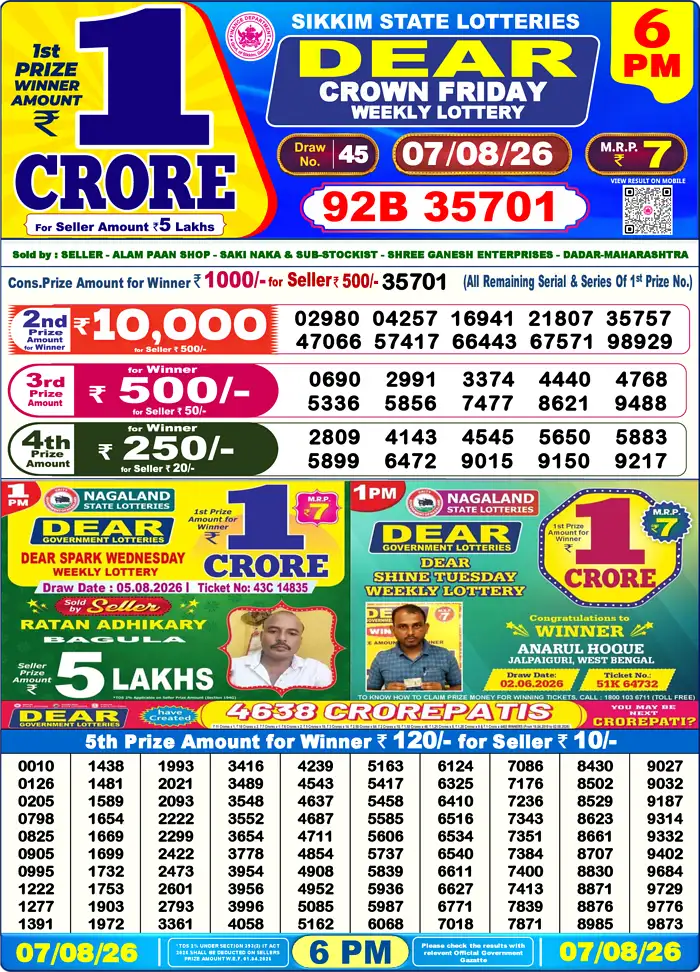 Lottery Result 6PM