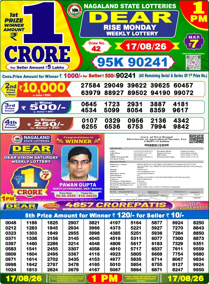 Lottery Result 1PM