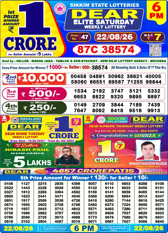 Lottery Result 6PM
