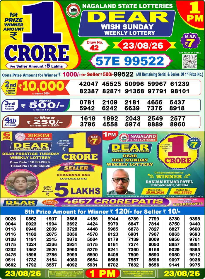 Lottery Result 1PM