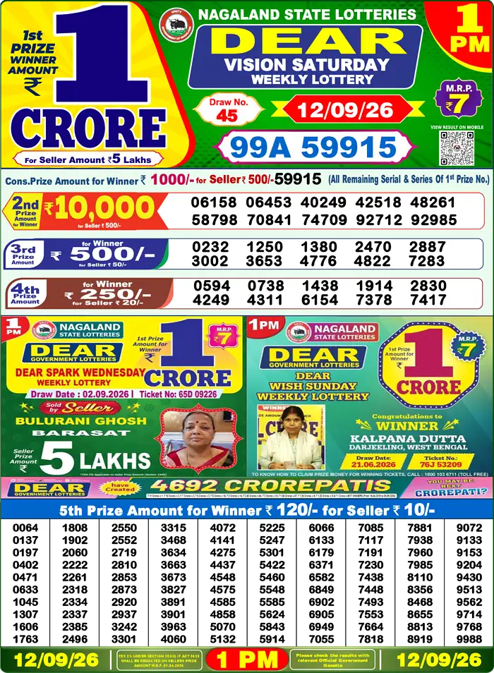 Lottery Result 1PM