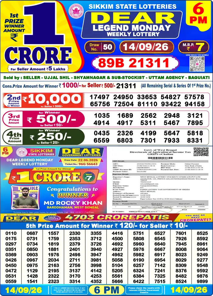 Lottery Result 6PM