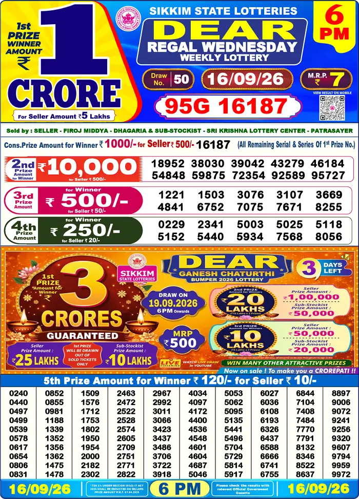 Lottery Result 6PM