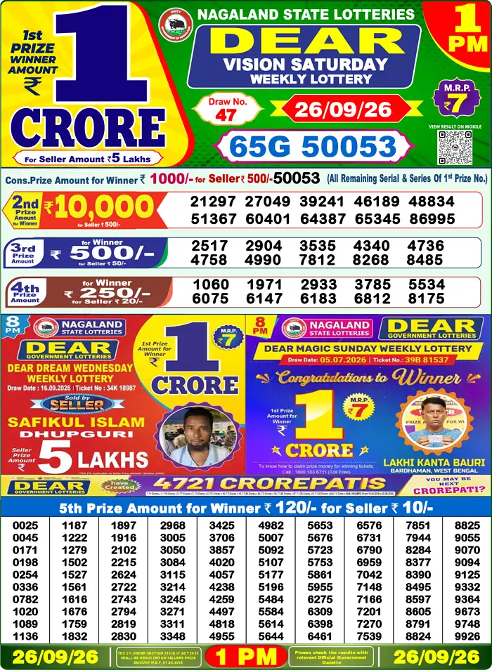 Lottery Result 1PM