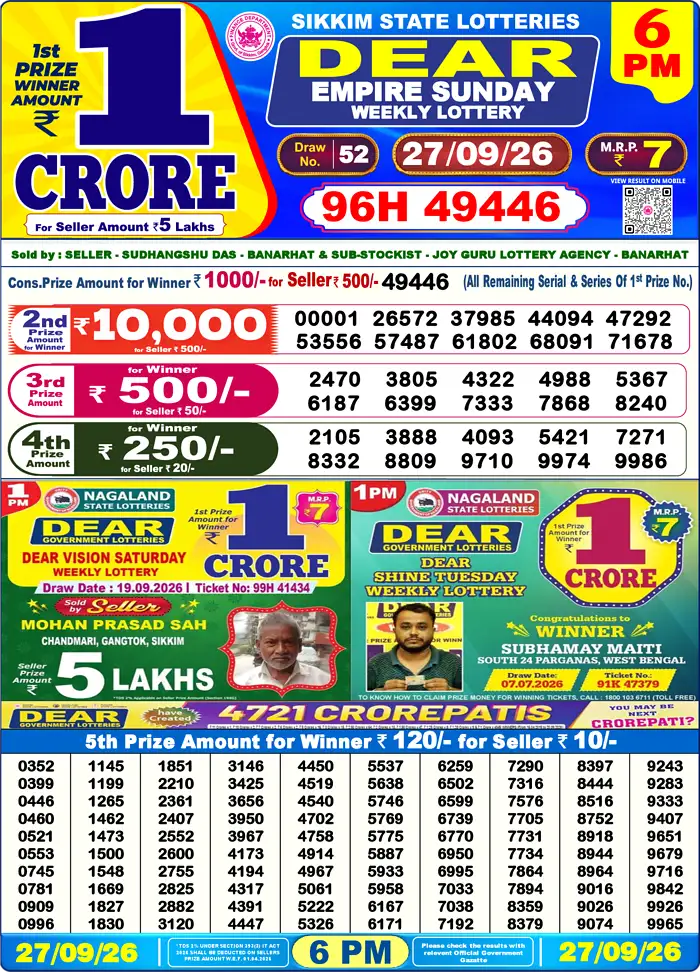 Lottery Result 6PM
