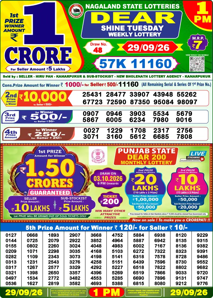 Lottery Result 1PM