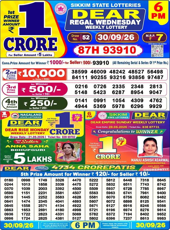 Lottery Result 6PM