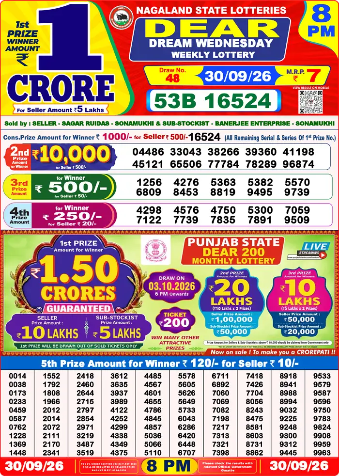 Lottery Result 8PM