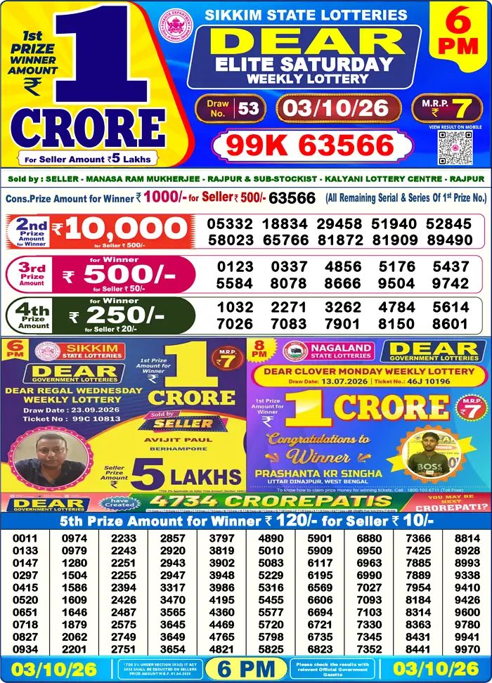 Lottery Result 6PM