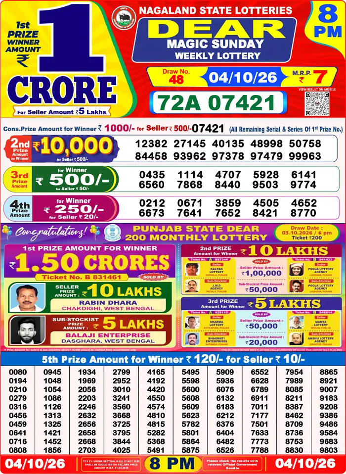 Lottery Result 8PM