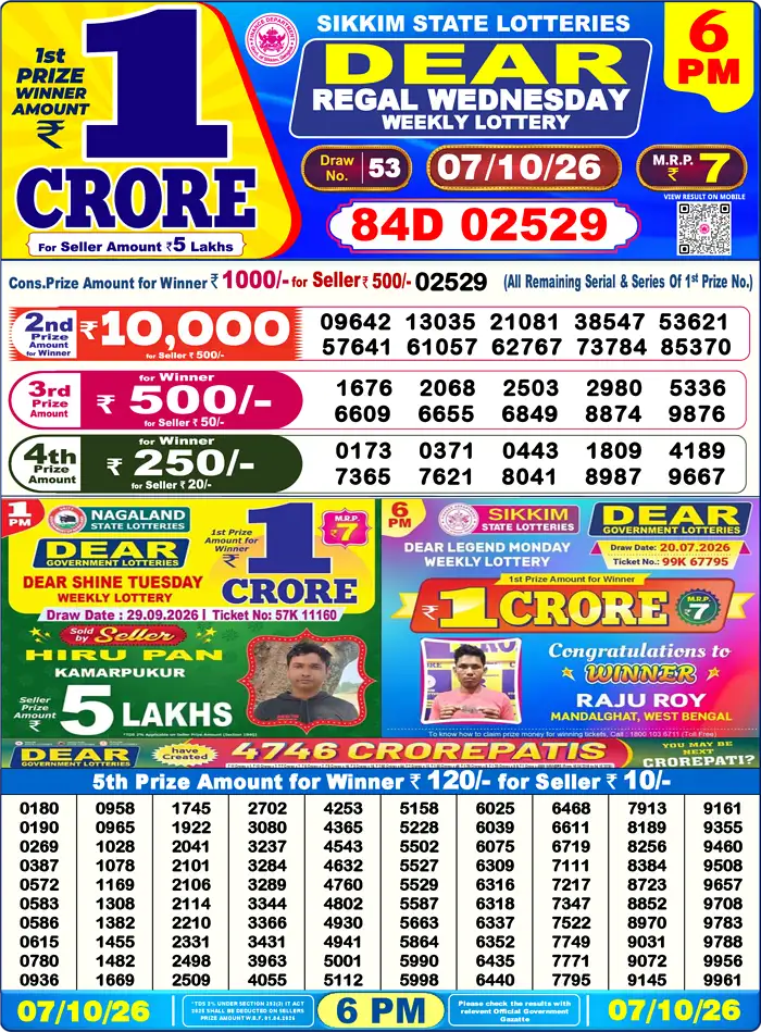 Lottery Result 6PM