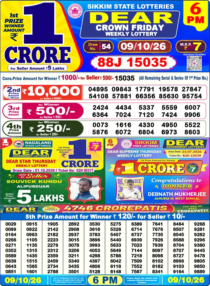 Lottery Result 6PM