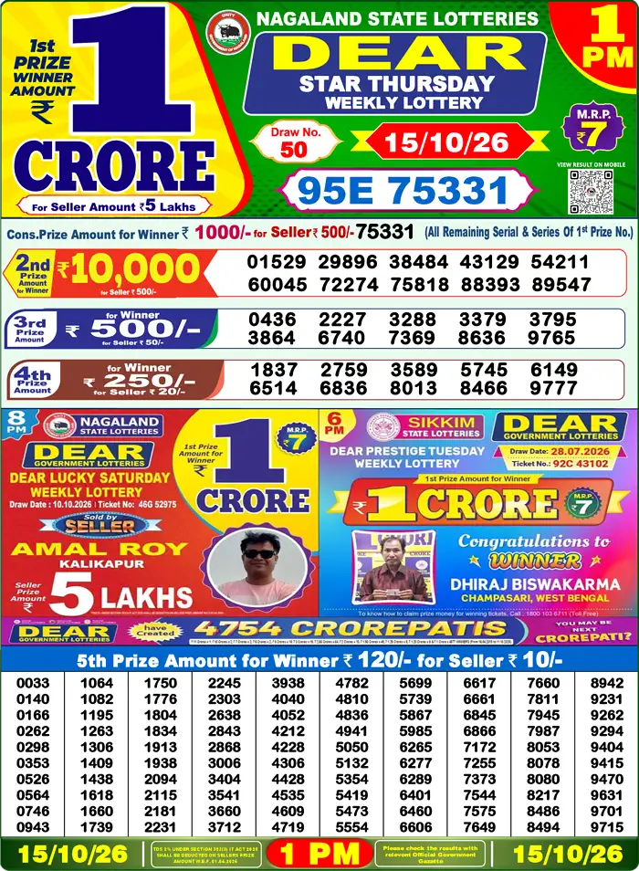 Lottery Result 1PM