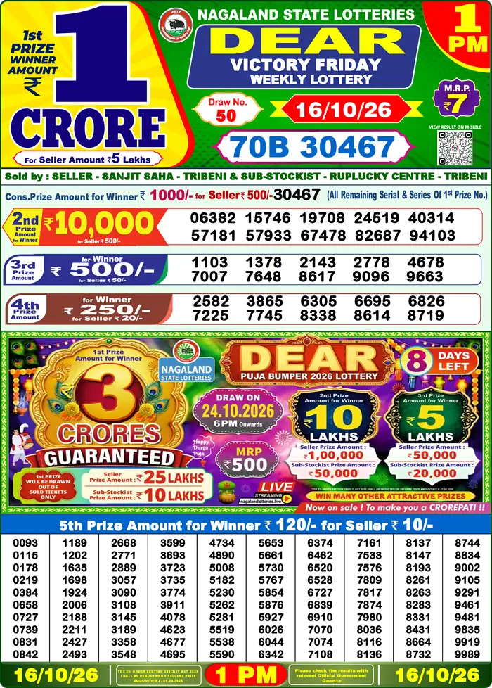 Lottery Result 1PM