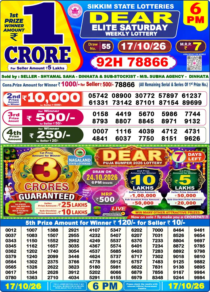 Lottery Result 6PM