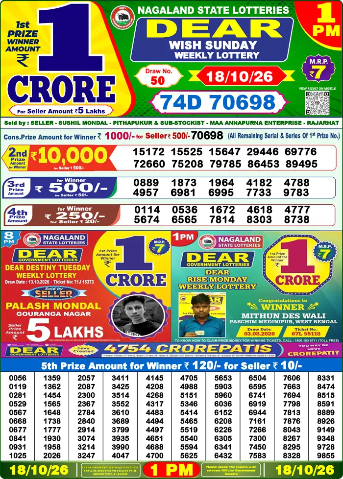 Lottery Result 1PM