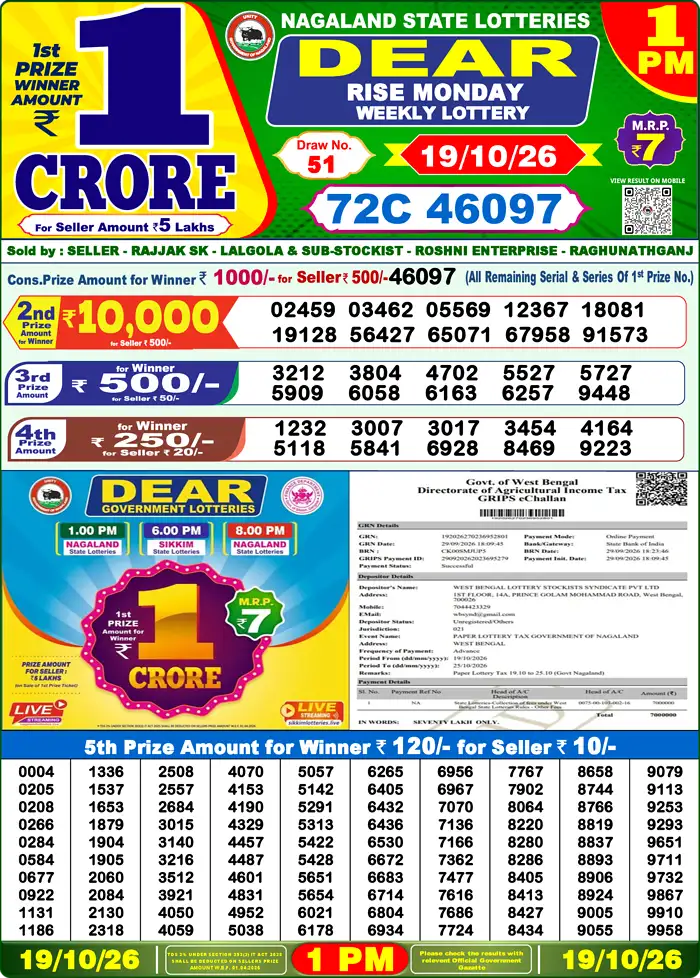 Lottery Result 1PM
