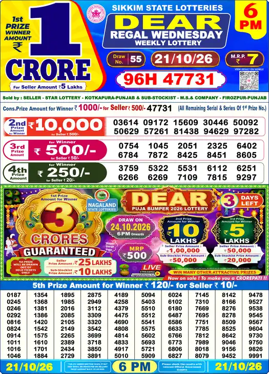 Lottery Result 6PM